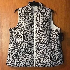NWT Cheetah Print puffer vest Petite XL